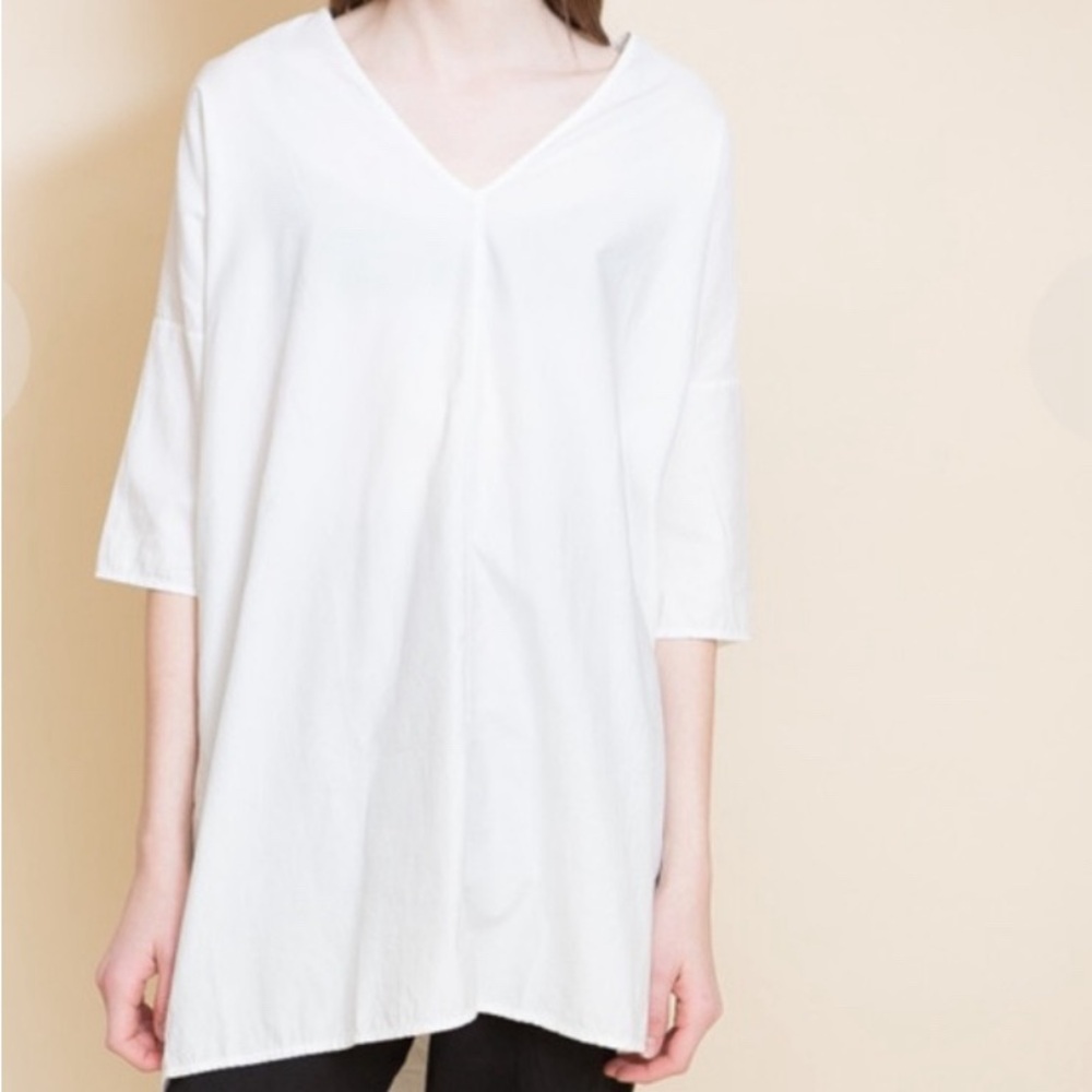 Ali Golden White Pima Cotton Kimono Tunic Dress Coverup